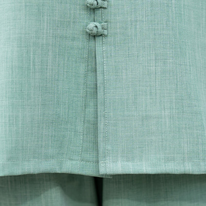 Conjunto de 2 piezas de camisa y pantalones de manga larga con botones de rana china, Buddha Stones , ropa de algodón para meditación, zen y tai chi para mujer - image 18