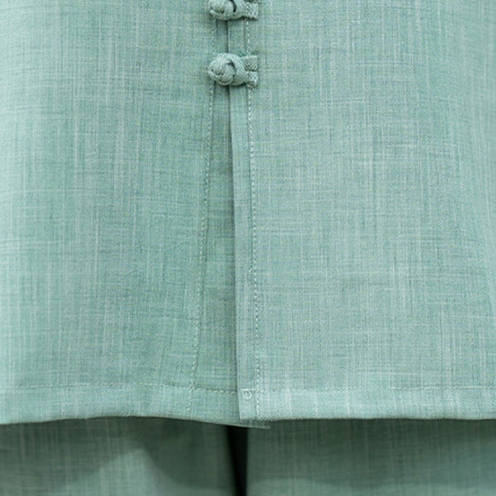 Conjunto de 2 piezas de camisa y pantalones de manga larga con botones de rana china, Buddha Stones , ropa de algodón para meditación, zen y tai chi para mujer - image 18