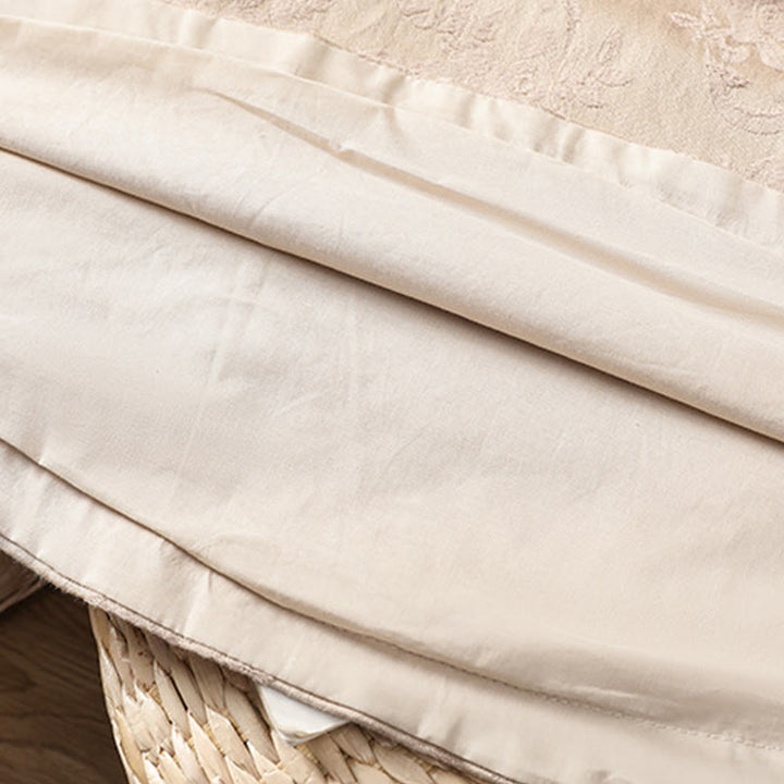 Camisa de algodón para mujer, manga larga, cuello alto, botones de rana y estampado floral de jacquard de Buddha Stones - image 23