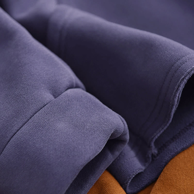 Sudadera con capucha de algodón de manga larga con forro polar de color liso para mujer con bolsillos de Buddha Stones para invierno - image 12