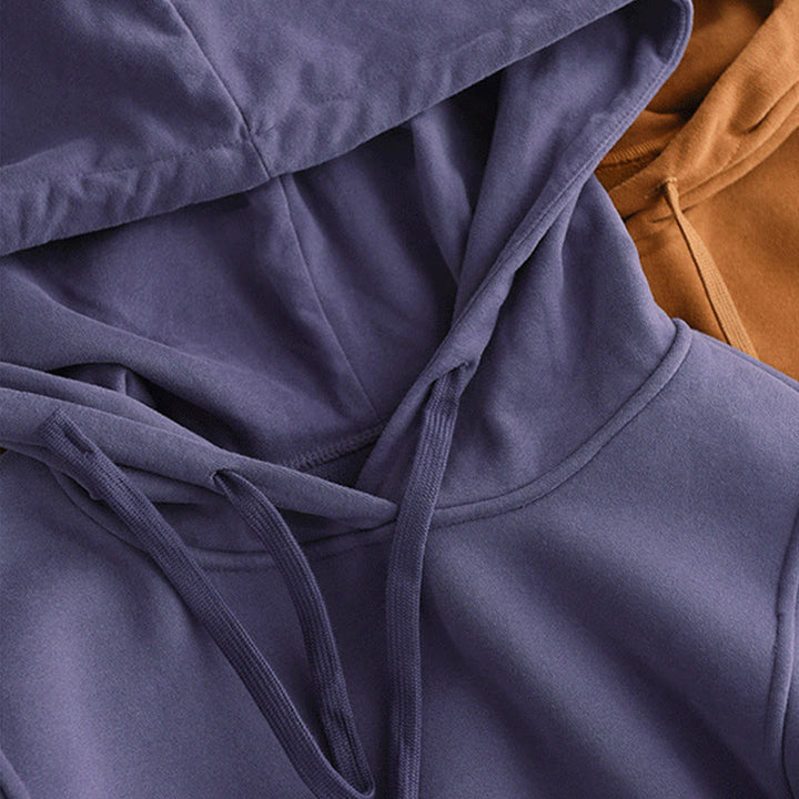 Sudadera con capucha de algodón de manga larga con forro polar de color liso para mujer con bolsillos de Buddha Stones para invierno - image 10