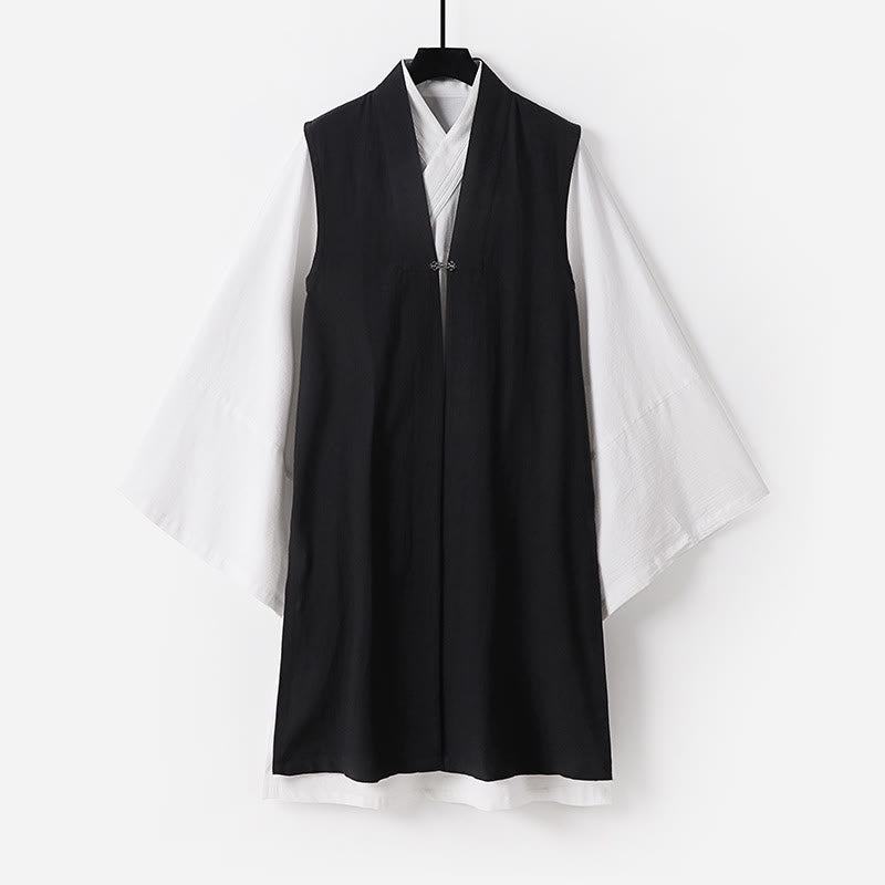 Traje de kimono sin mangas con diseño de Buddha Stones, 2 piezas, para ceremonia de Tai Chi Wudang, color sólido, de manga larga, para hombre - Negro - US/UK/AU54, EU64 (9XL) - image 18