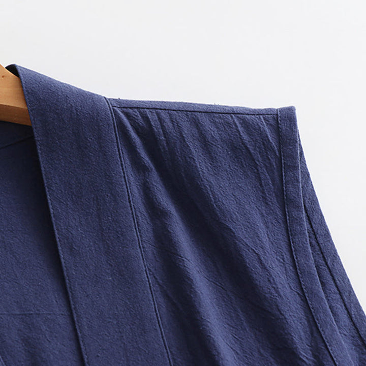 Traje de kimono sin mangas con diseño de Buddha Stones, 2 piezas, para ceremonia de Tai Chi Wudang, color sólido, de manga larga, para hombre - image 7