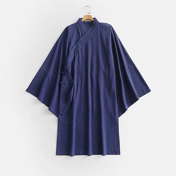Túnica taoísta de manga larga y ancha para hombre con Buddha Stones y ceremonia tradicional de Tai Chi de Wudang - Azul acero - US/UK/AU54, EU64 (9XL) - image 12