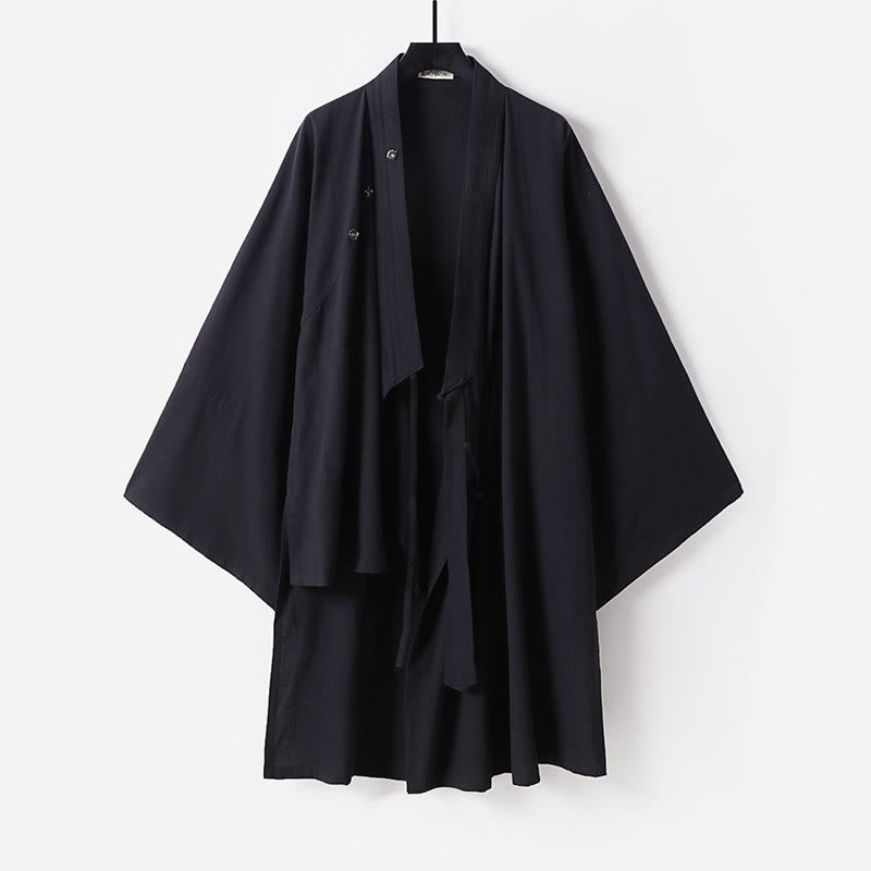 Túnica larga taoísta para hombre con mangas tres cuartos y ceremonia tradicional de Tai Chi de Wudang con Buddha Stones - Negro - US/UK/AU54, EU64 (9XL) - image 11