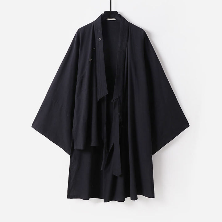 Túnica larga taoísta para hombre con mangas tres cuartos y ceremonia tradicional de Tai Chi de Wudang con Buddha Stones - Negro - US/UK/AU54, EU64 (9XL) - image 11