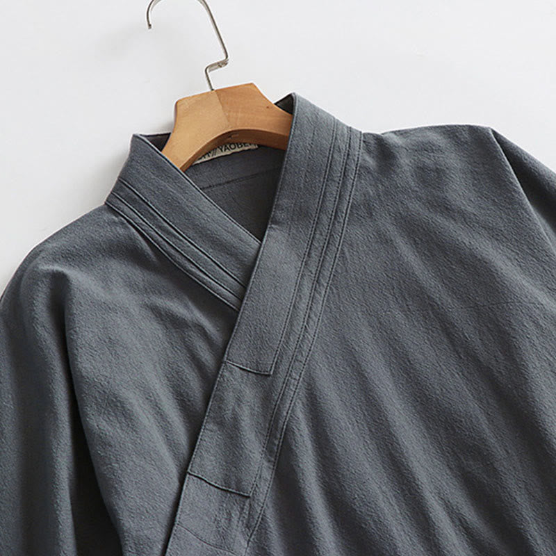 Túnica larga taoísta para hombre con mangas tres cuartos y ceremonia tradicional de Tai Chi de Wudang con Buddha Stones - image 5