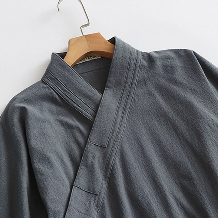 Túnica larga taoísta para hombre con mangas tres cuartos y ceremonia tradicional de Tai Chi de Wudang con Buddha Stones - image 5