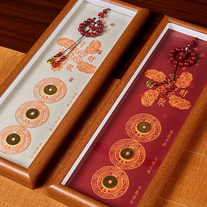 Buddha Stones, monedas de cobre, cinabrio, atraen la fortuna, bendición, marco de fotos, adorno para decoración del hogar. - image 6