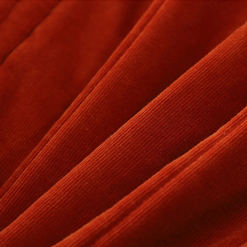 Chaqueta de pana de poliéster de manga larga con botones de rana de invierno para mujer de Buddha Stones  - image 8