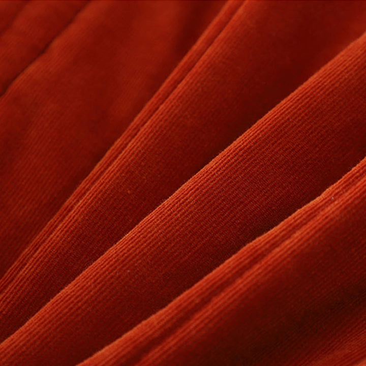 Chaqueta de pana de poliéster de manga larga con botones de rana de invierno para mujer de Buddha Stones  - image 8