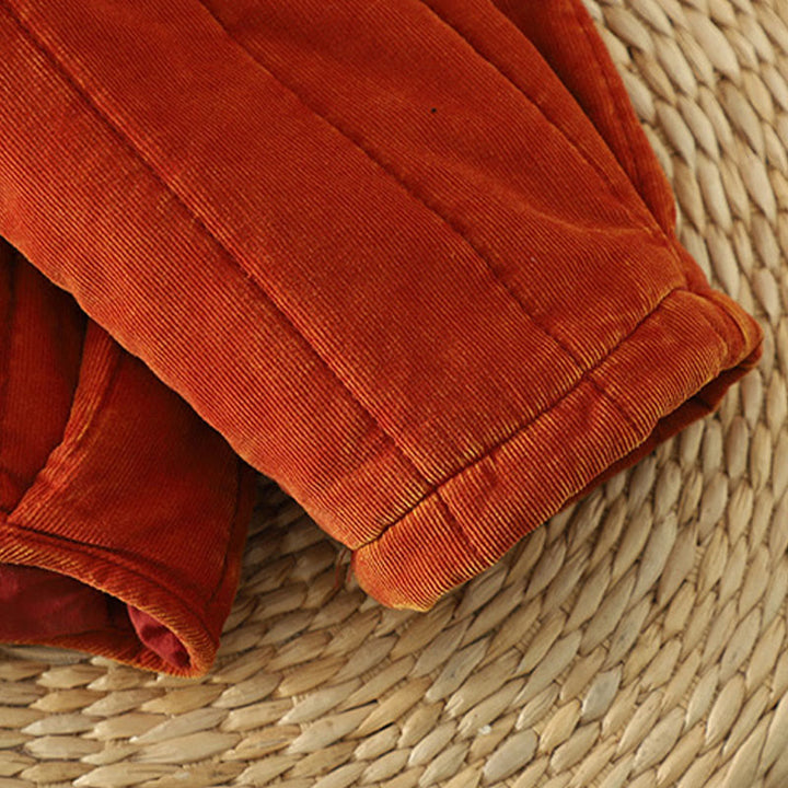 Chaqueta de pana de poliéster de manga larga con botones de rana de invierno para mujer de Buddha Stones  - image 9