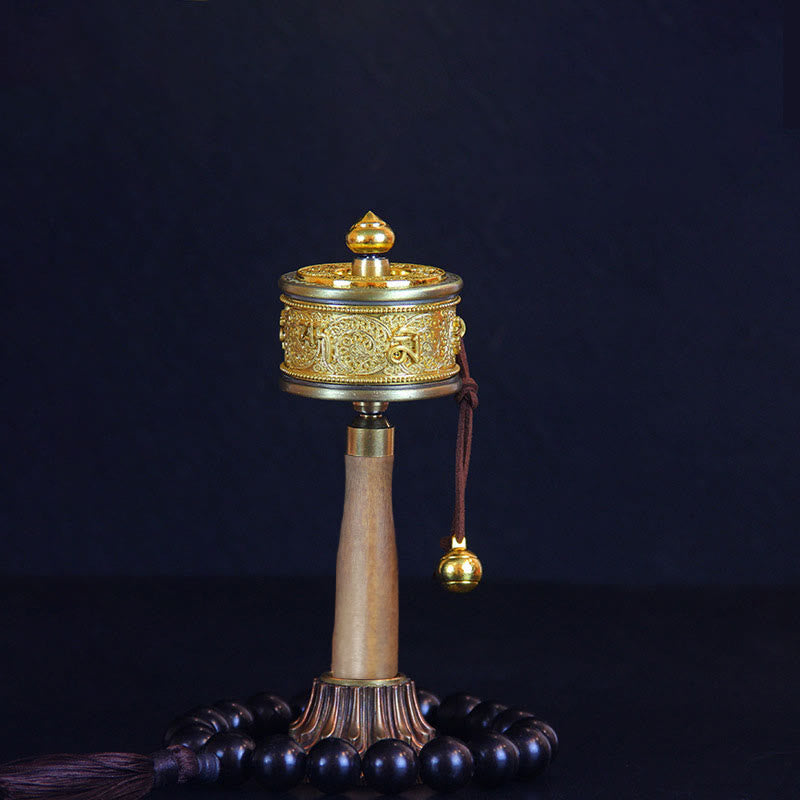 Rueda de oración tibetana de la suerte, decoración de seis palabras verdaderas - Rueda de oración - image 0
