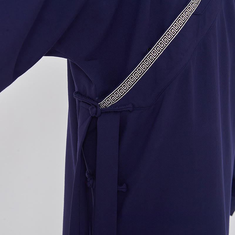 Bata taoísta unisex de lino de manga larga con botones de rana, kimono y pantalones, traje de ceremonia de Qigong, 2 piezas, con Buddha Stones , Wudang Fall - image 8