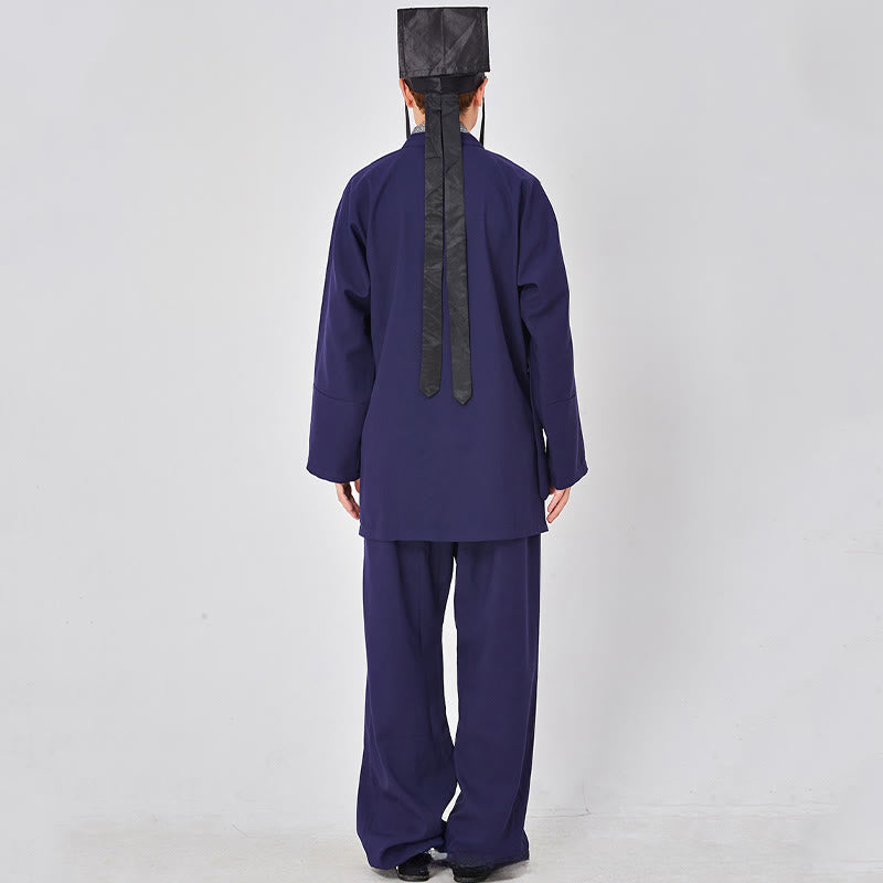 Bata taoísta unisex de lino de manga larga con botones de rana, kimono y pantalones, traje de ceremonia de Qigong, 2 piezas, con Buddha Stones , Wudang Fall - image 7