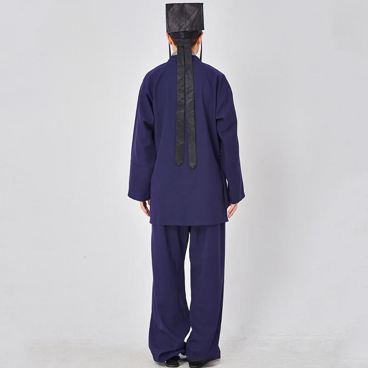 Bata taoísta unisex de lino de manga larga con botones de rana, kimono y pantalones, traje de ceremonia de Qigong, 2 piezas, con Buddha Stones , Wudang Fall - image 7