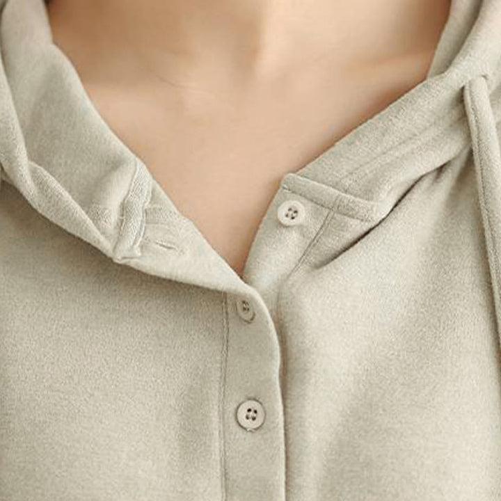 Sudadera con capucha de algodón de manga larga para mujer, color liso, con estampado de Buddha Stones, para invierno - image 13