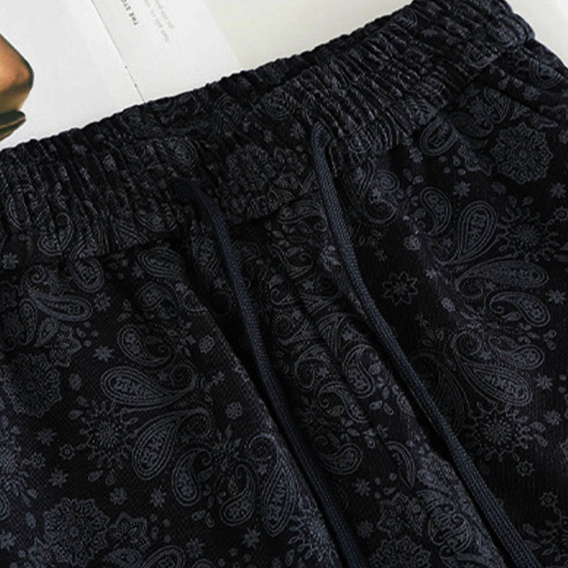 Pantalones anchos de poliéster con estampado floral de Buddha Stones para mujer, con bolsillos - image 3