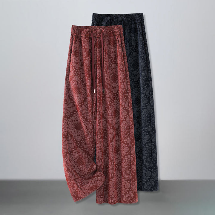 Pantalones anchos de poliéster con estampado floral de Buddha Stones para mujer, con bolsillos - image 13