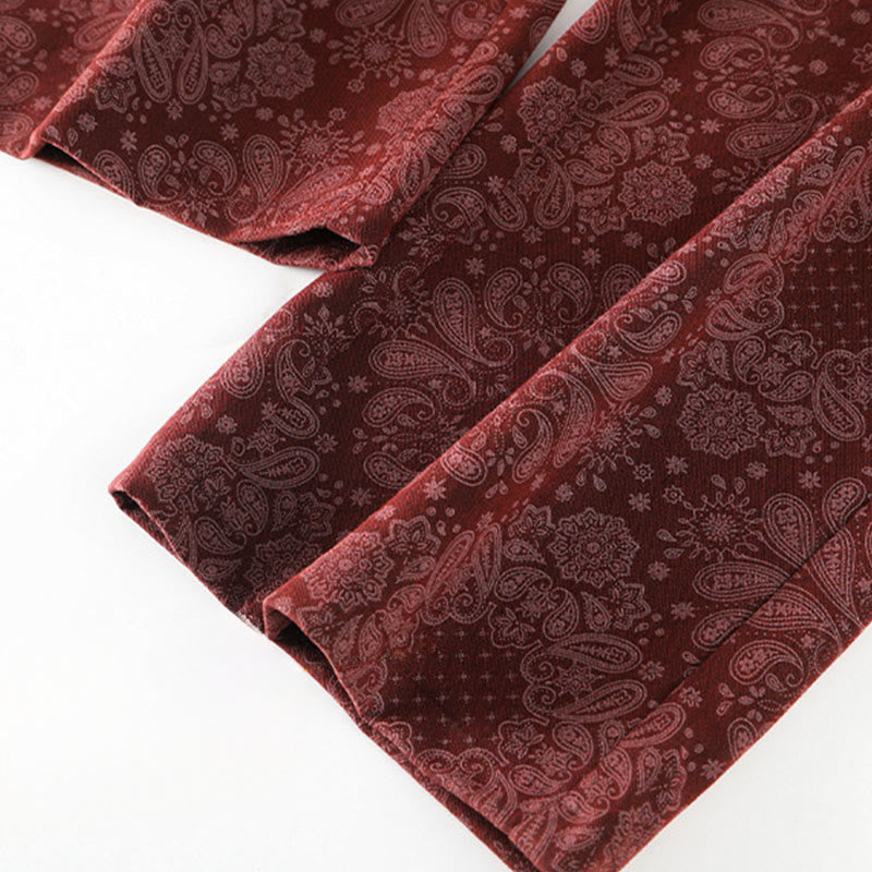 Pantalones anchos de poliéster con estampado floral de Buddha Stones para mujer, con bolsillos - image 11