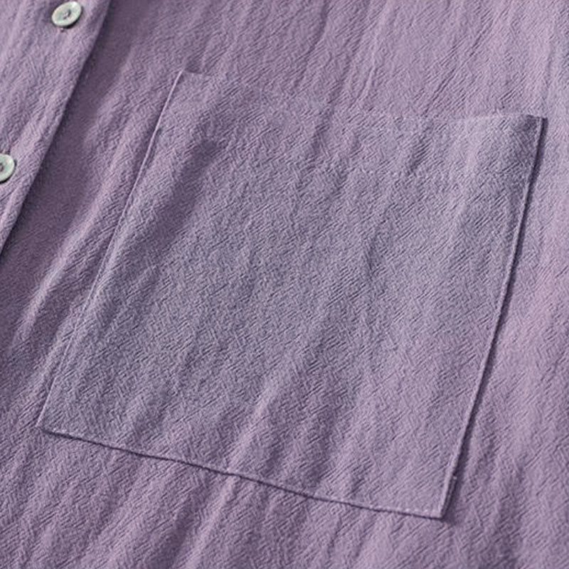 Camisa de poliéster de manga larga con cuello redondo y bolsillos para mujer con estampado de Buddha Stones Fall - image 10