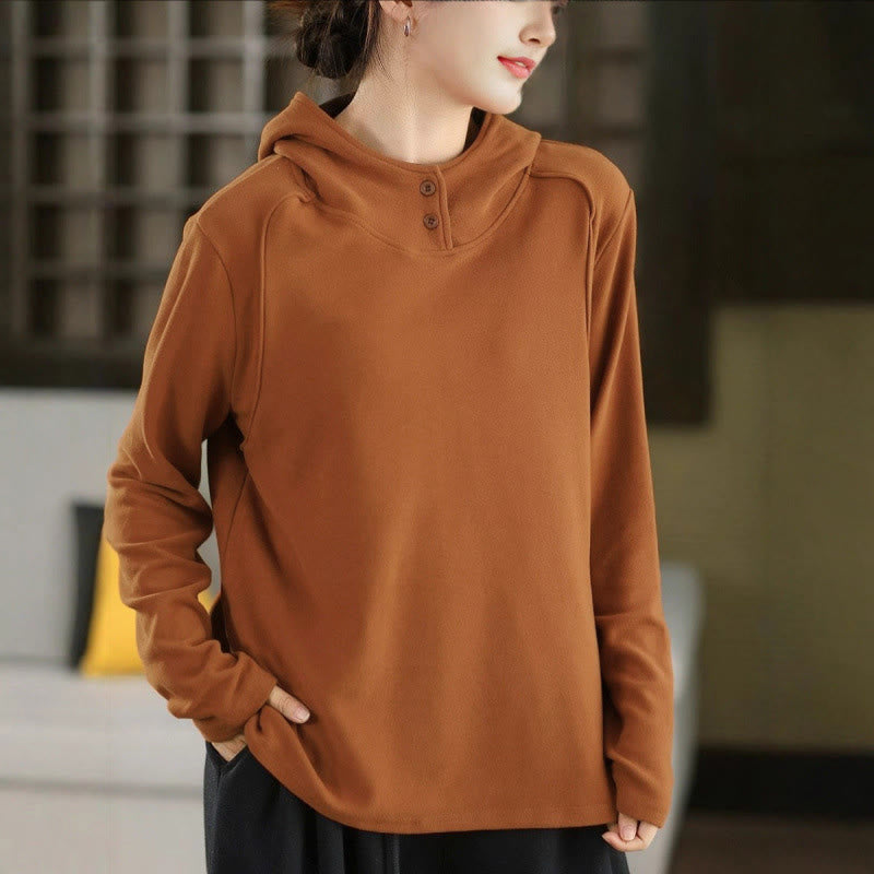 Sudadera con capucha de algodón de manga larga gruesa para mujer, color sólido, de invierno , con Buddha Stones - Perú - US4, UK/AU8, EU36 (F) - image 0