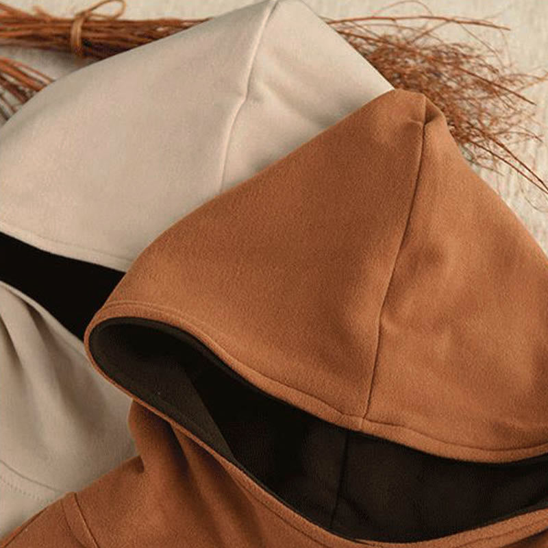 Sudadera con capucha de algodón de manga larga gruesa para mujer, color sólido, de invierno , con Buddha Stones - image 18