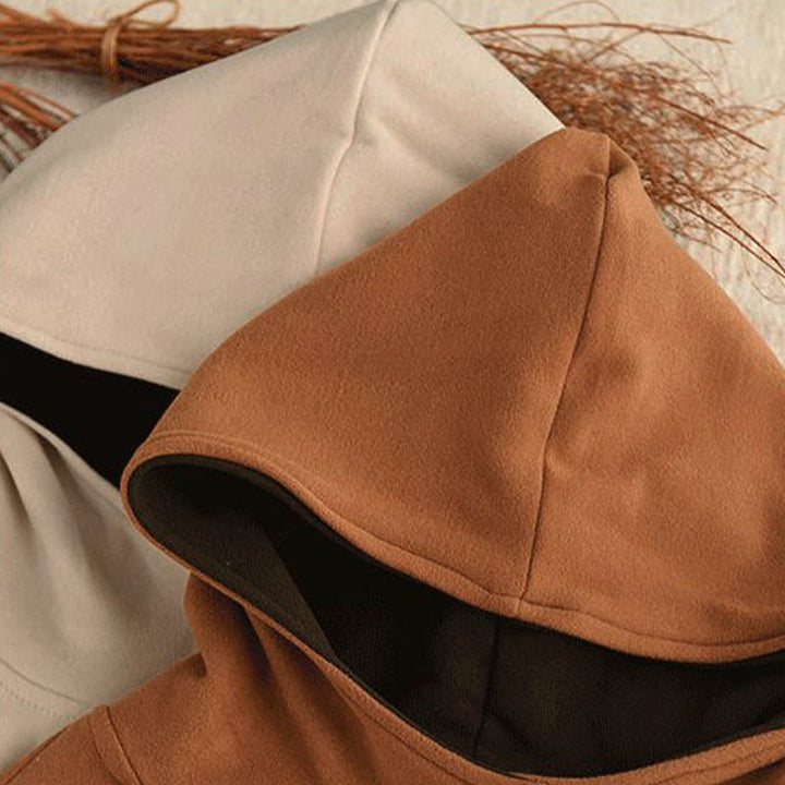 Sudadera con capucha de algodón de manga larga gruesa para mujer, color sólido, de invierno , con Buddha Stones - image 18