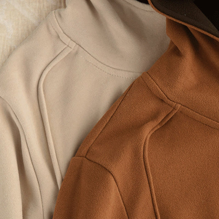 Sudadera con capucha de algodón de manga larga gruesa para mujer, color sólido, de invierno , con Buddha Stones - image 19