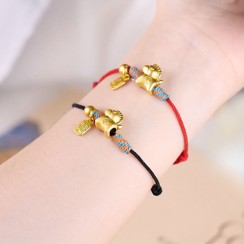 Pulsera tejida a mano con Buddha Stones y símbolo de la suerte del Año del Caballo Fu - image 11