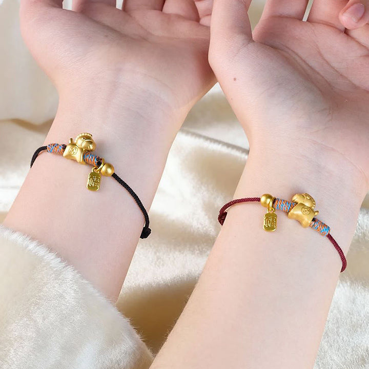 Pulsera tejida a mano con Buddha Stones y símbolo de la suerte del Año del Caballo Fu - image 12