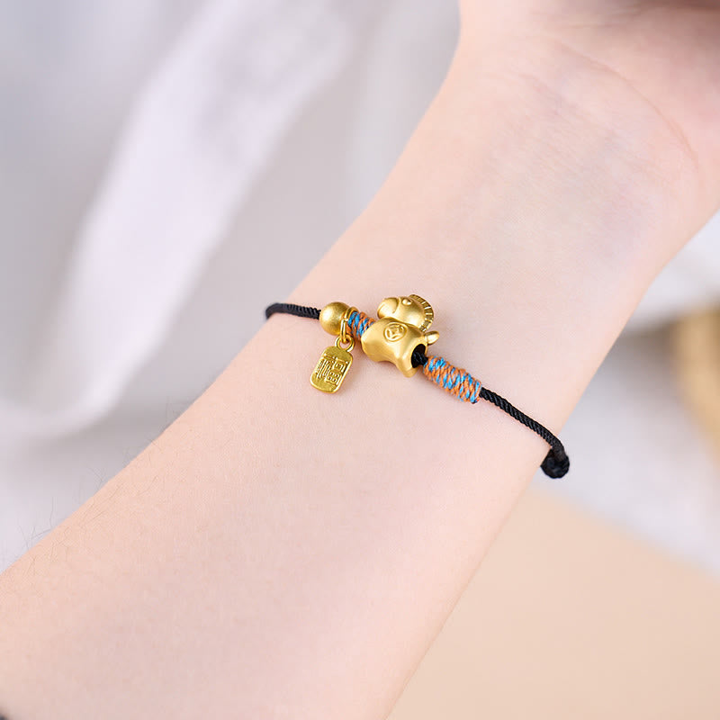 Pulsera tejida a mano con Buddha Stones y símbolo de la suerte del Año del Caballo Fu - image 10