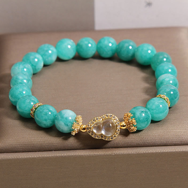 Pulsera de cuentas de amazonita con diseño de calabaza y Buddha Stones que aportan confianza y sanación - image 3
