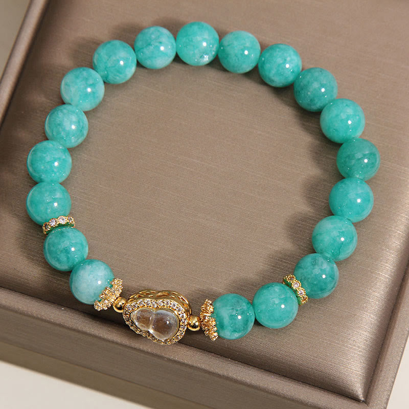 Pulsera de cuentas de amazonita con diseño de calabaza y Buddha Stones que aportan confianza y sanación - image 6