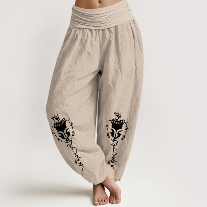 Pantalones Buddha Stones y símbolo Om, cintura elástica, para mujer - Broncearse - US16，UK/AU20，EU48 (3XL) - image 11