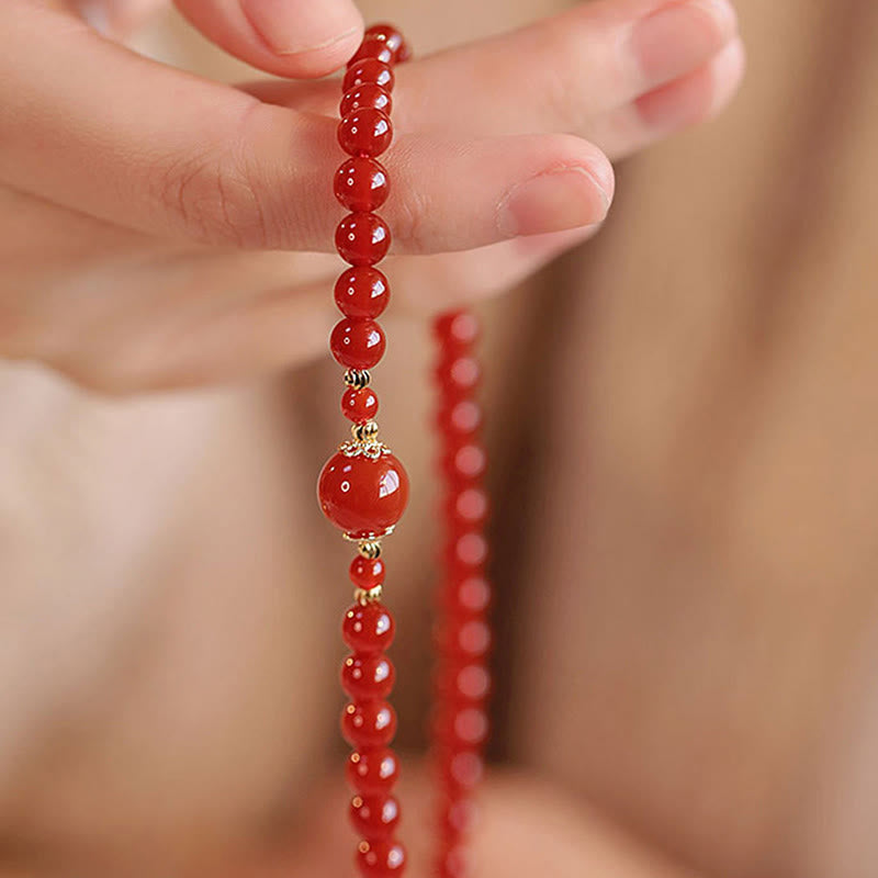Pulsera de confianza y autoaceptación con cuentas de ágata roja de doble vuelta de Buddha Stones - image 10