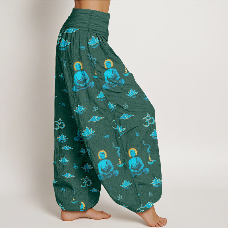 Pantalones Buddha Stones, símbolo Om, nube de loto y Buda, cintura elástica para mujer - image 7