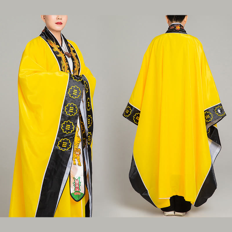 Kimono taoísta unisex de manga larga y ancha con bordado de dragón y tigre de Wudang y Buddha Stones para ceremonia de Qigong - image 9