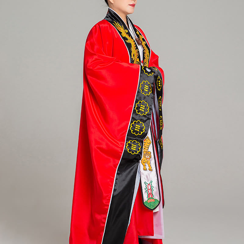 Kimono taoísta unisex de manga larga y ancha con bordado de dragón y tigre de Wudang y Buddha Stones para ceremonia de Qigong - image 3