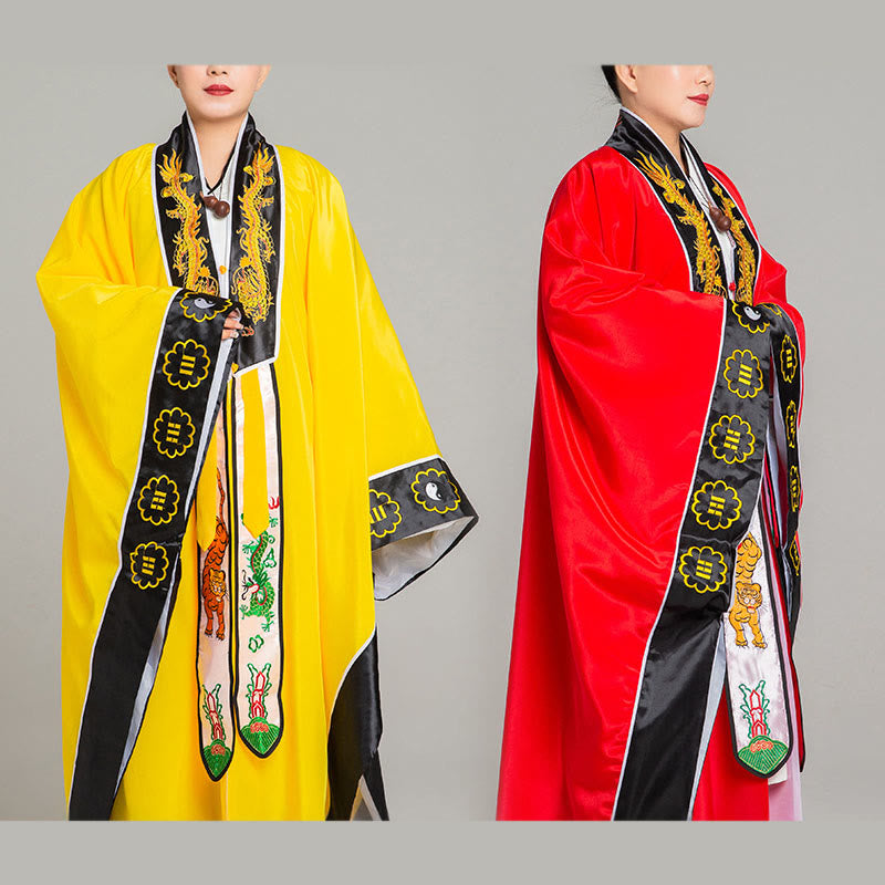 Kimono taoísta unisex de manga larga y ancha con bordado de dragón y tigre de Wudang y Buddha Stones para ceremonia de Qigong - image 17