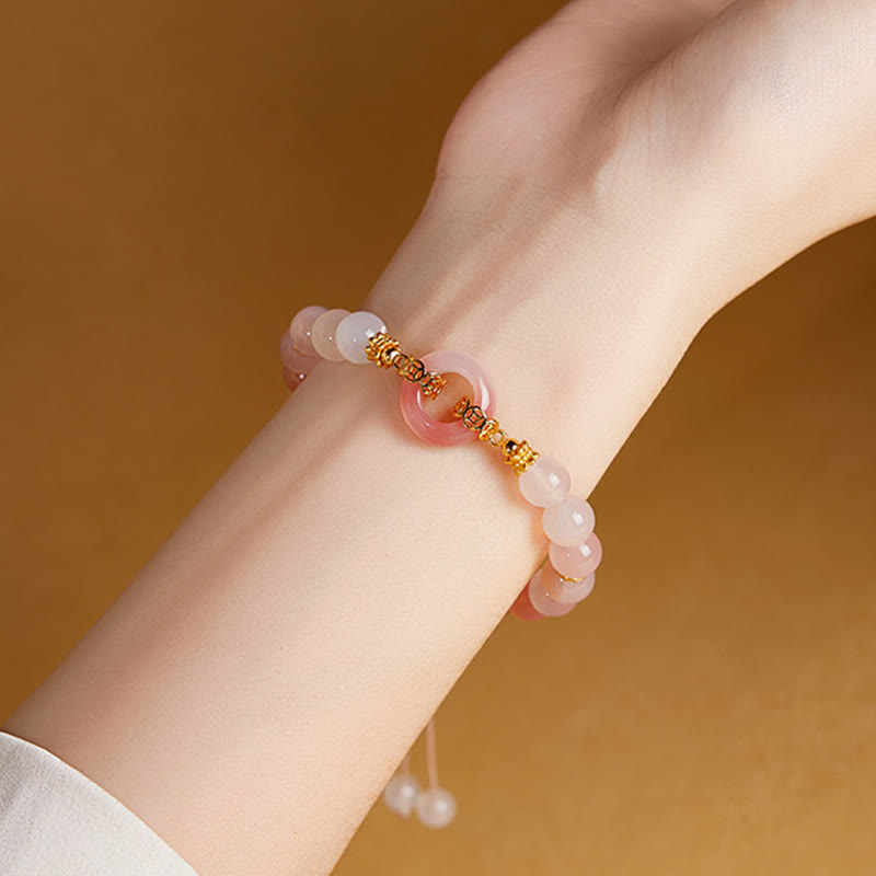 Pulsera de plata de ley 925 con Buddha Stones , ágata roja y calcedonia blanca, con hebilla de paz y confianza. - image 9