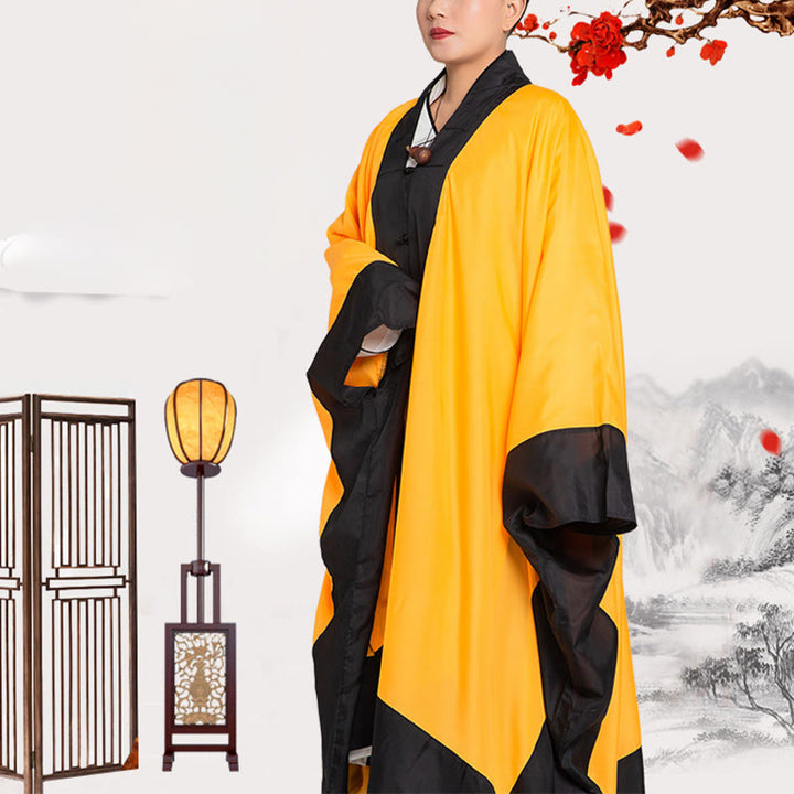 Kimono taoísta unisex de manga larga y ancha con Buddha Stones Wudang, color sólido, para ceremonia de Qigong y Tai Chi - image 6