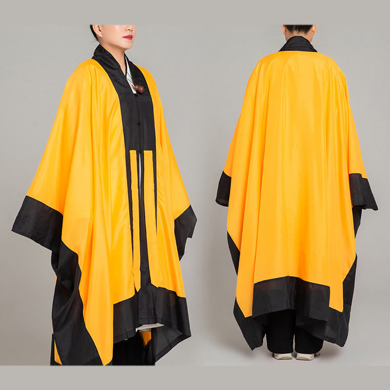 Kimono taoísta unisex de manga larga y ancha con Buddha Stones Wudang, color sólido, para ceremonia de Qigong y Tai Chi - Amarillo - 2XL- APTO PARA US./ UK/AU/ EU- XL - image 0
