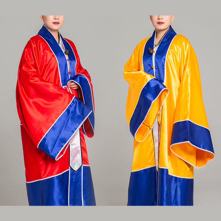 Kimono unisex taoísta de manga larga y ancha con bordado de grulla Wudang y Buddha Stones para ceremonia de Qigong y Tai Chi - image 0