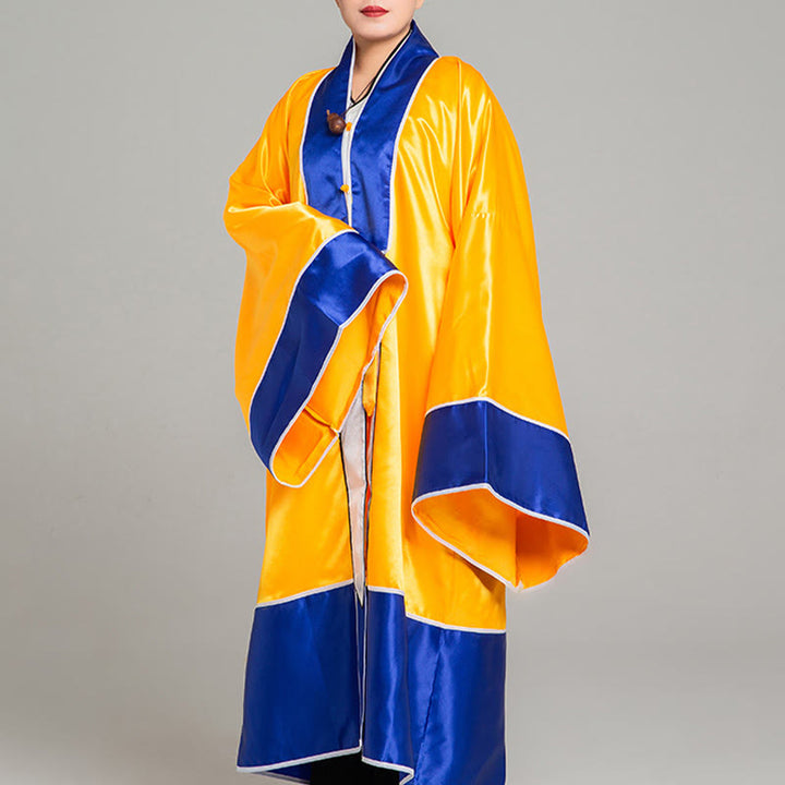 Kimono unisex taoísta de manga larga y ancha con bordado de grulla Wudang y Buddha Stones para ceremonia de Qigong y Tai Chi - Amarillo - 2XL - APTO PARA US. UK/AU - XL - image 7
