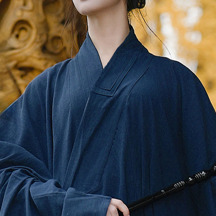 Túnica larga taoísta unisex de lino de manga larga con Buddha Stones para otoño e invierno, Wudang, tradicional, Tai Chi, artes marciales, ceremonia - image 5