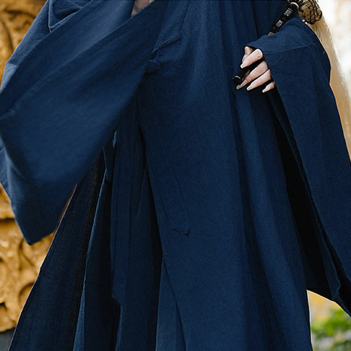 Túnica larga taoísta unisex de lino de manga larga con Buddha Stones para otoño e invierno, Wudang, tradicional, Tai Chi, artes marciales, ceremonia - image 6