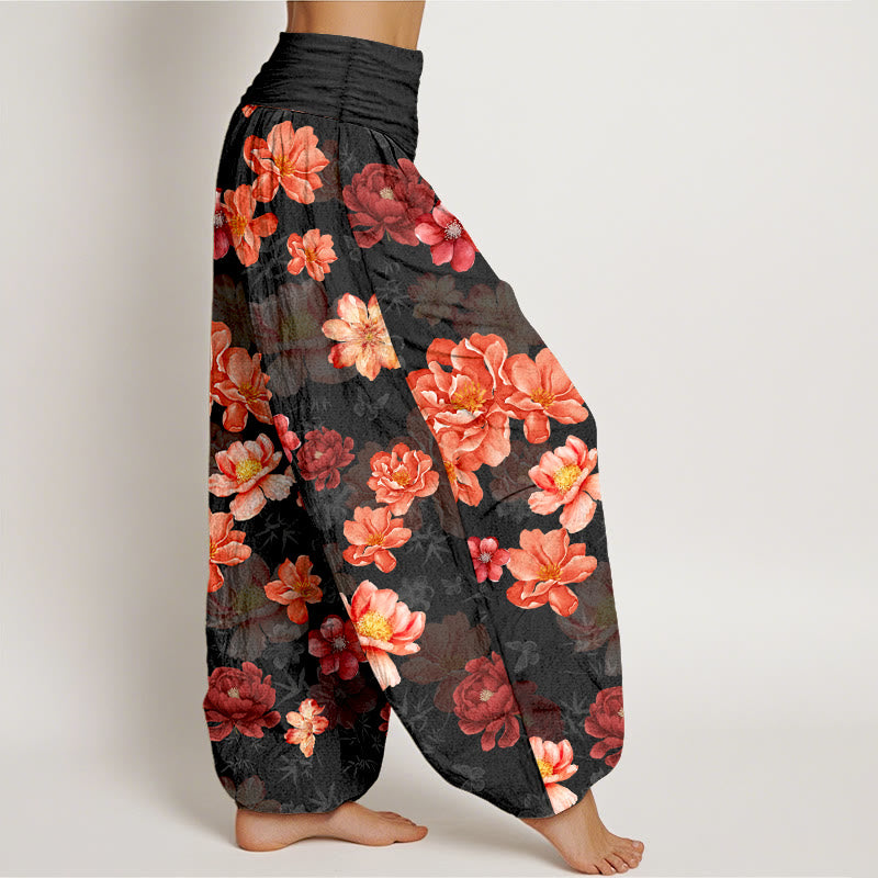 Pantalones Buddha Stones de algodón con estampado floral de colores intensos y cintura elástica para mujer - image 2