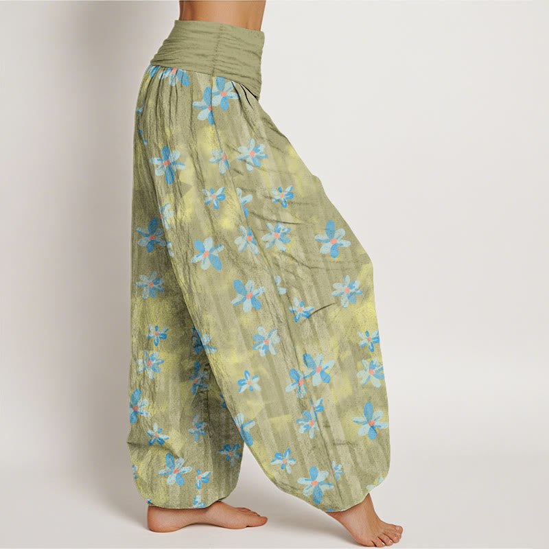 Pantalones harén de algodón con estampado floral de Buddha Stones para mujer, cintura elástica - image 7