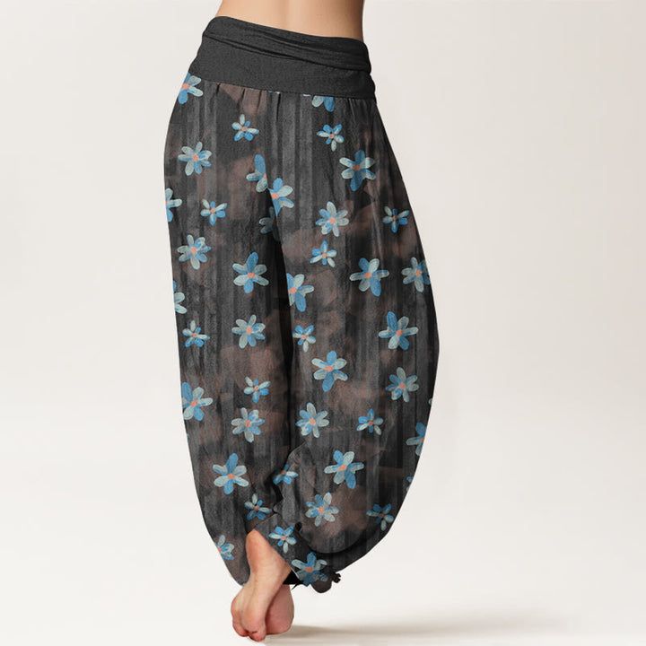 Pantalones harén de algodón con estampado floral de Buddha Stones para mujer, cintura elástica - image 9